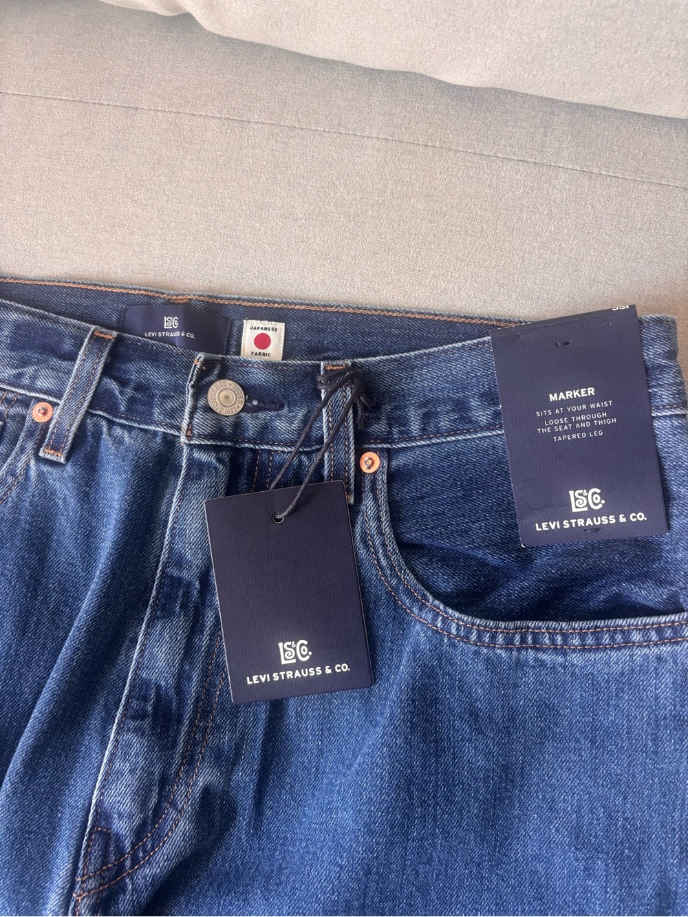 Levi’s Blue Tab Selvedge Japanese Fabric, Marker Loose Jeans, 33x34, NWT - Picture 4 of 12